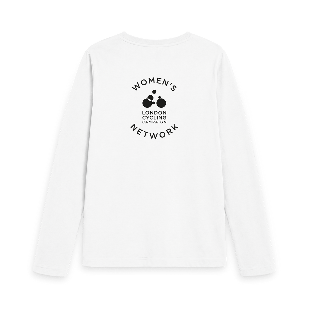 White Printed Long Sleeve T Shirt Back