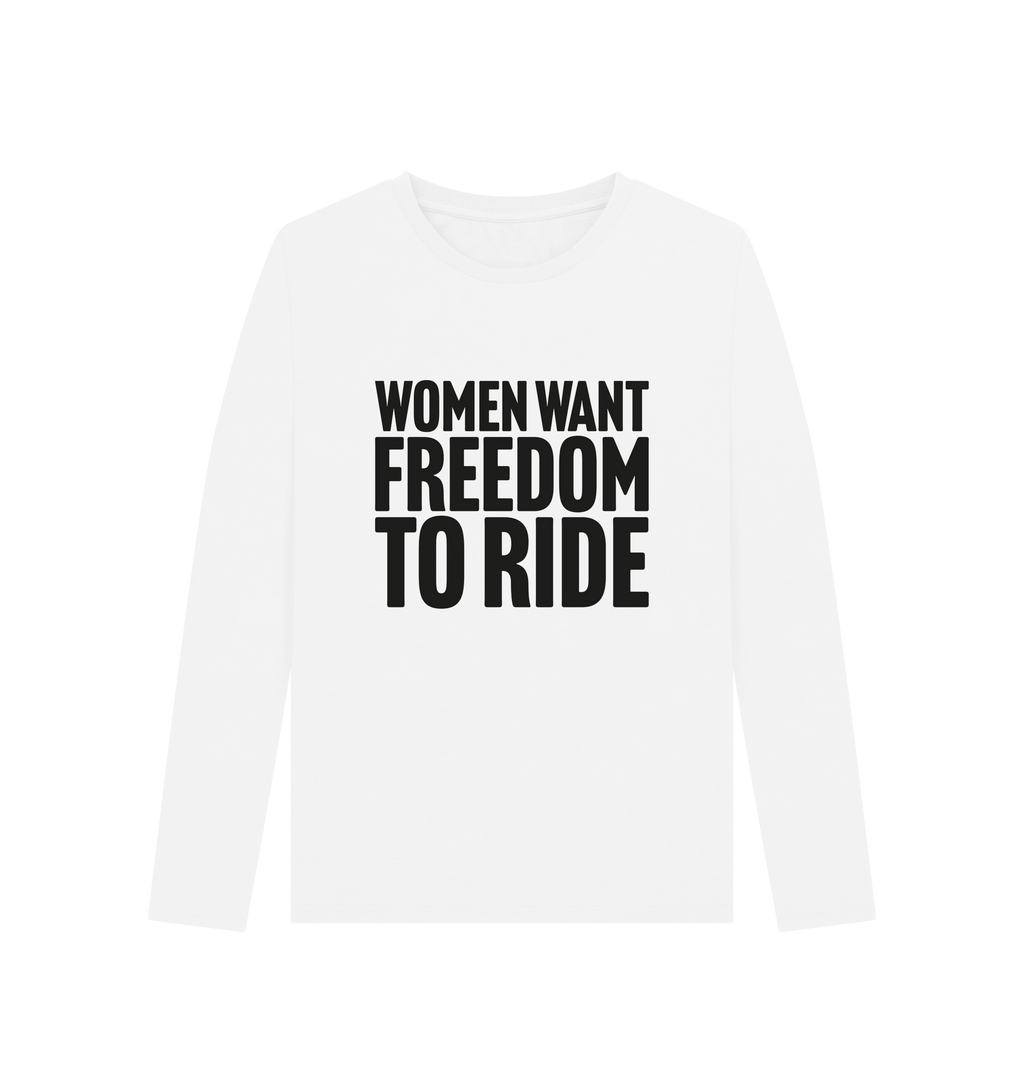 White Printed Long Sleeve T Shirt Front