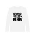 White Printed Long Sleeve T Shirt Front