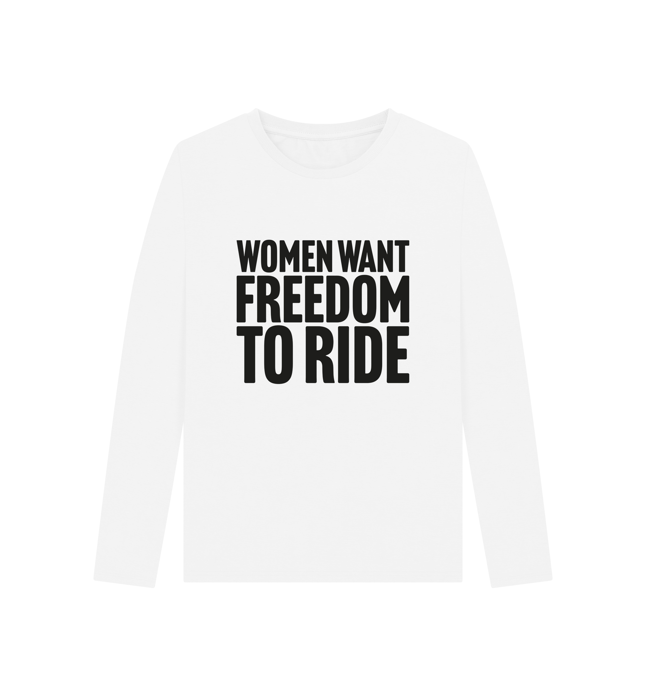 White Printed Long Sleeve T Shirt Front