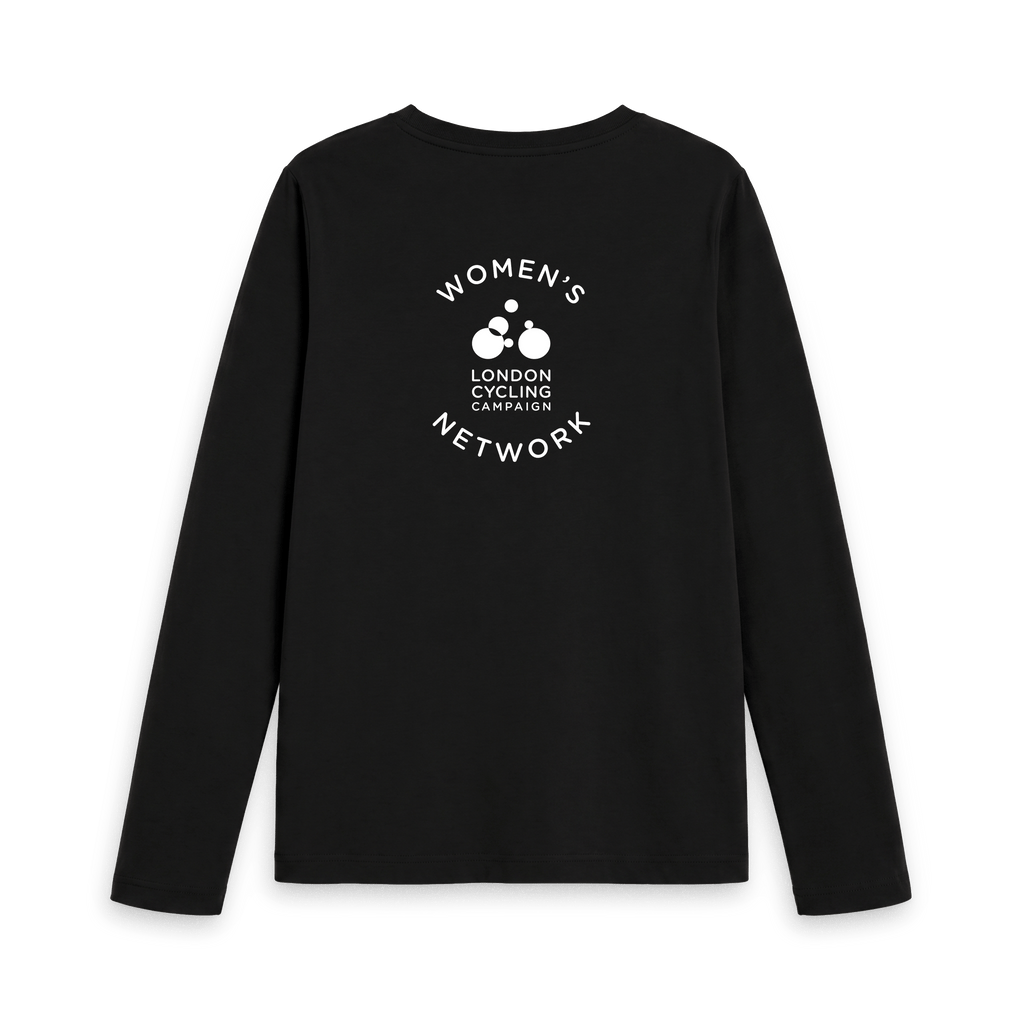 Black Printed Long Sleeve T Shirt Back