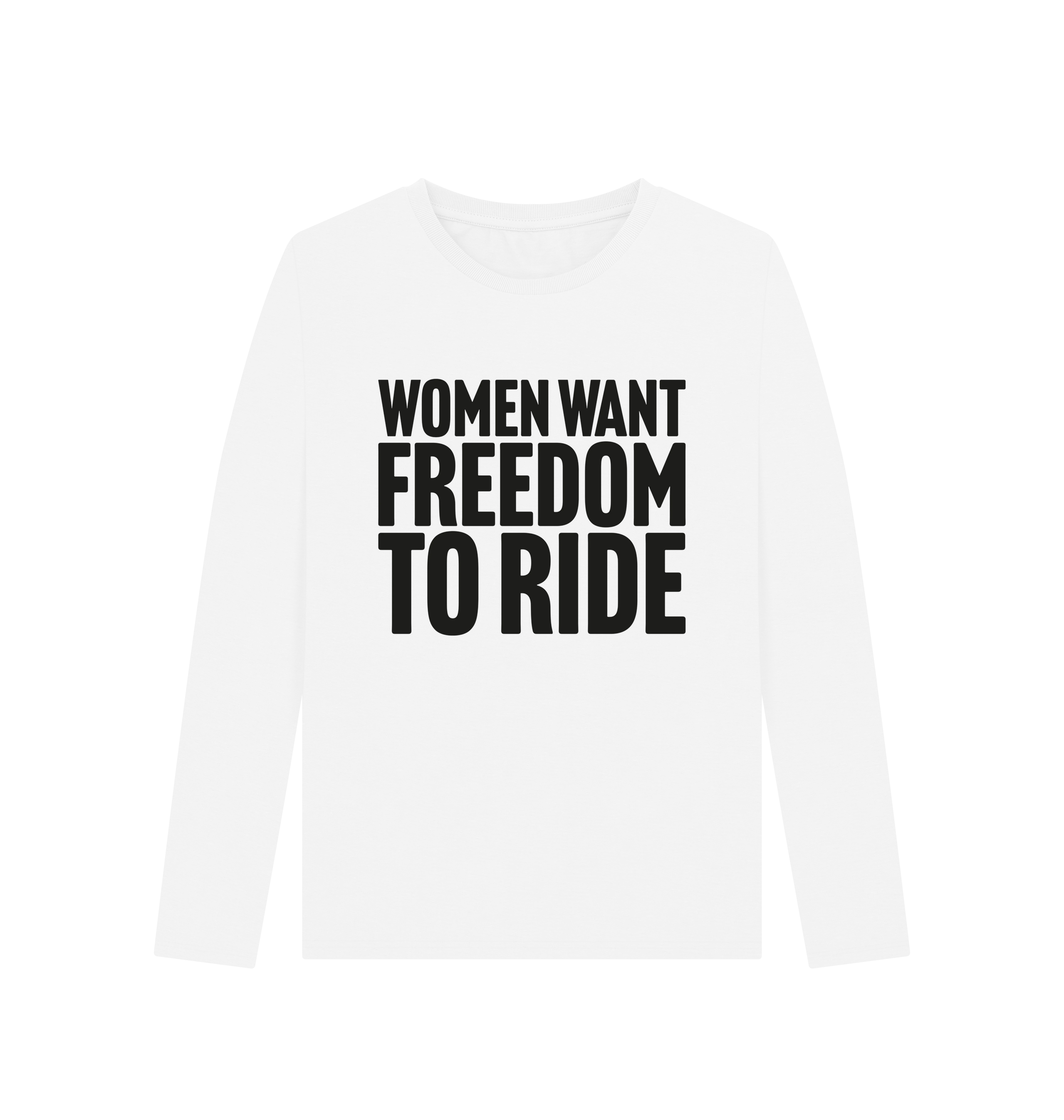 White Printed Long Sleeve T Shirt Front