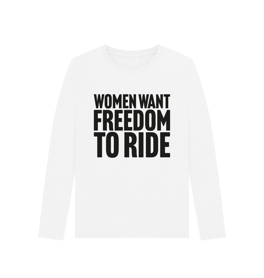 White Printed Long Sleeve T Shirt Front
