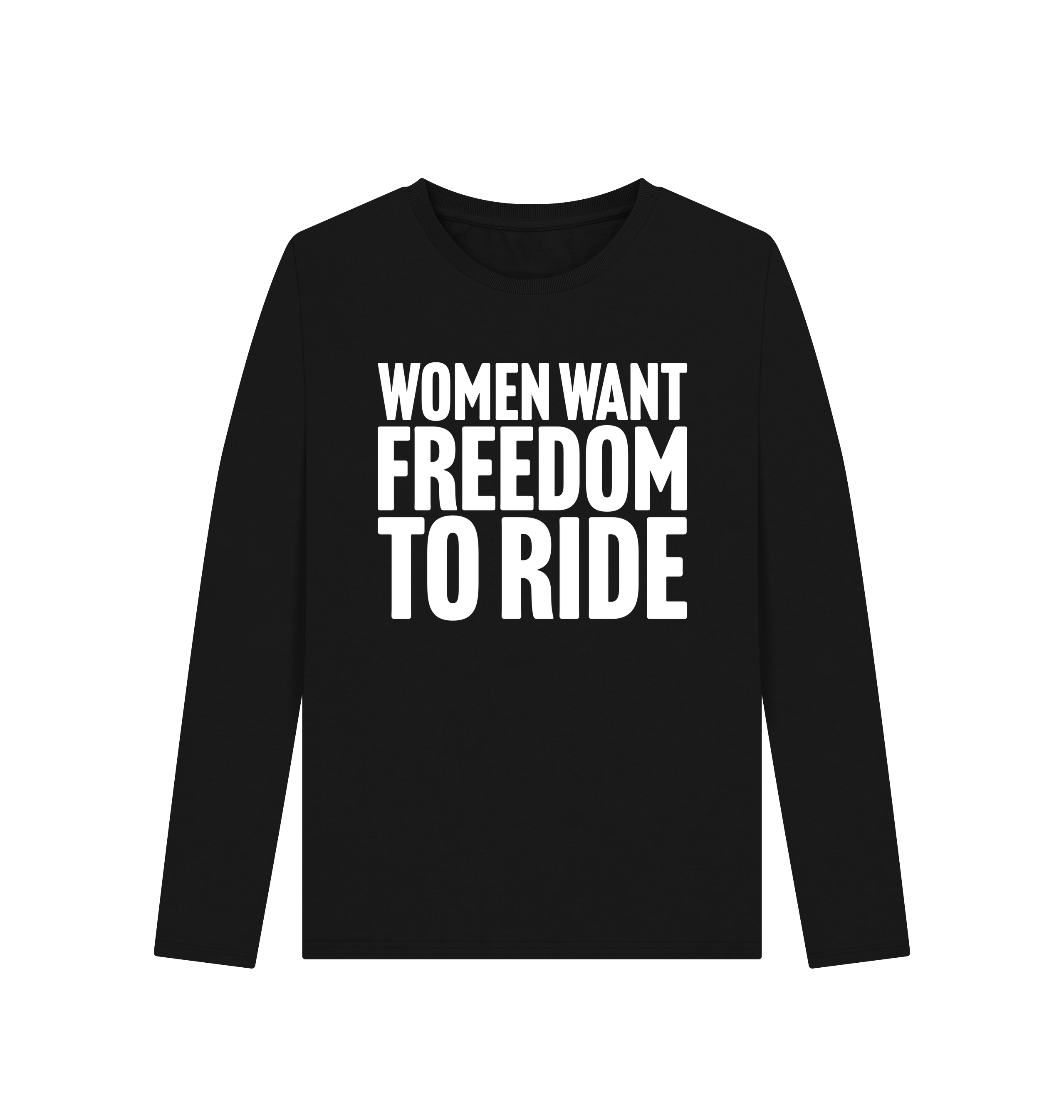 Black Printed Long Sleeve T Shirt Front